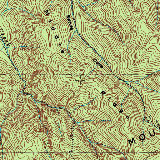 Topographic Map of Middle Ridge, TN