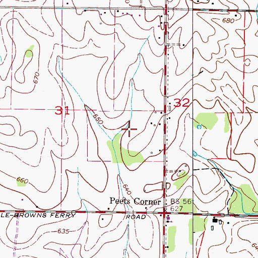 Topographic Map of Garner (historical), AL