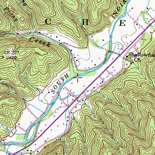 Topographic Map of Mill Creek, TN
