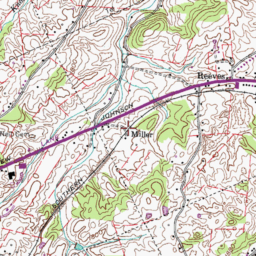 Topographic Map of Miller, TN