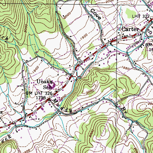 Topographic Map of Miller Branch, TN