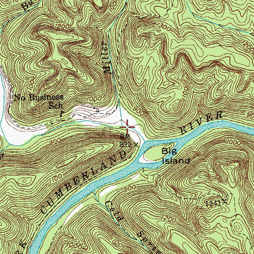 Topographic Map of Miller Branch, TN