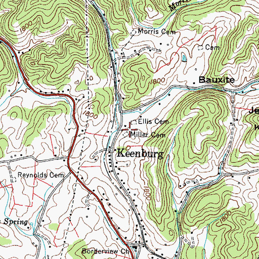 Topographic Map of Miller Cemetery, TN