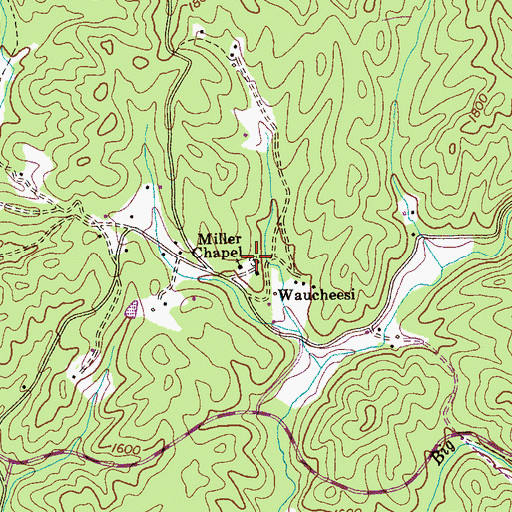 Topographic Map of Miller Chapel, TN