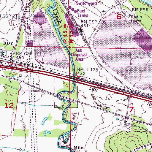 Topographic Map of Gatesville (historical), AL