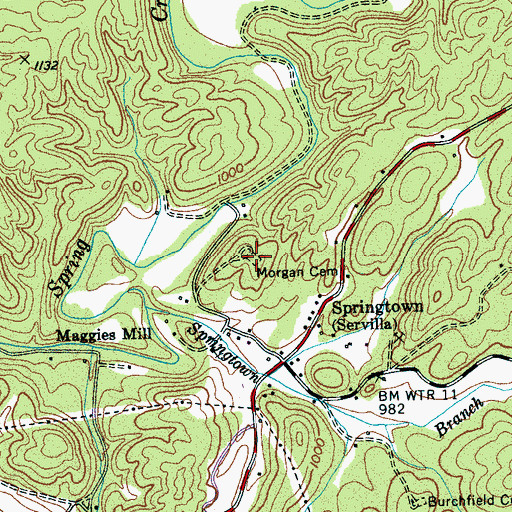 Topographic Map of Morgan Cemetery, TN