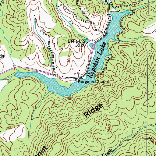 Topographic Map of Morgans Chapel, TN