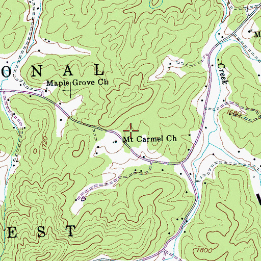 Topographic Map of Mount Carmel Church, TN