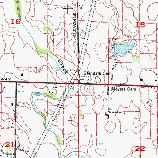Topographic Map of Glendale Presbyterian Church (historical), AL