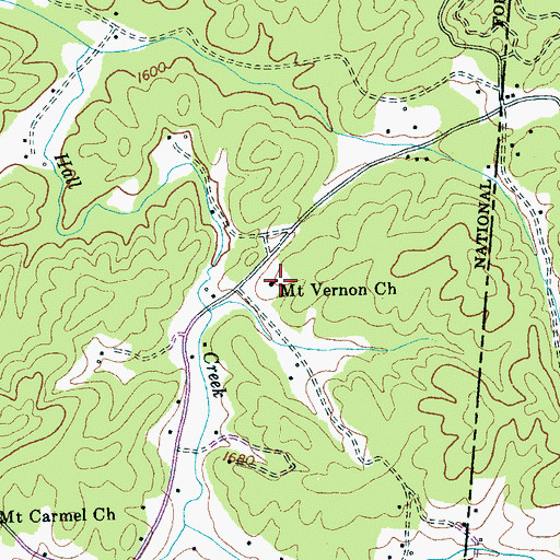 Topographic Map of Mount Vernon Church, TN
