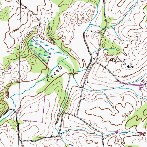 Topographic Map of Muddy Fork, TN