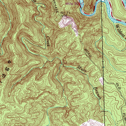 Topographic Map of Murr Branch, TN