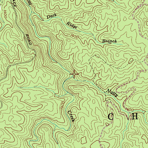 Topographic Map of Natty Creek, TN