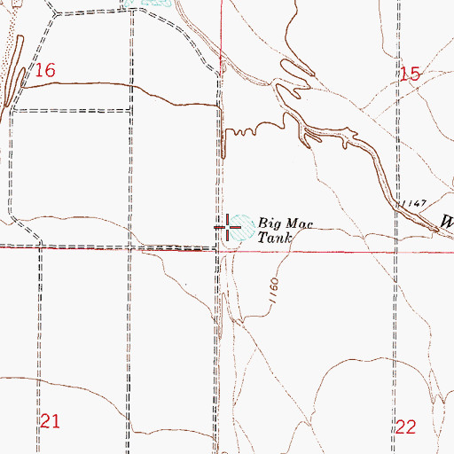 Topographic Map of Big Mac Tank, AZ