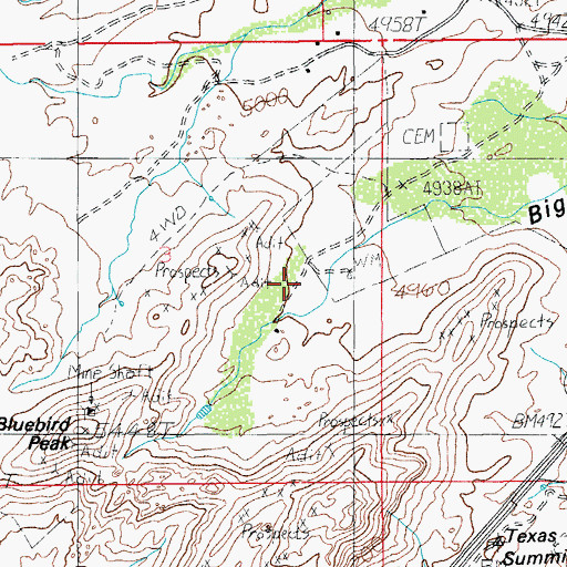 Topographic Map of Walker Ranch, AZ