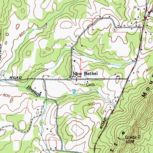 Topographic Map of New Bethel, TN