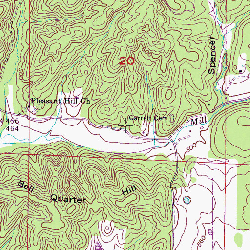 Topographic Map of Guthrie School (historical), AL