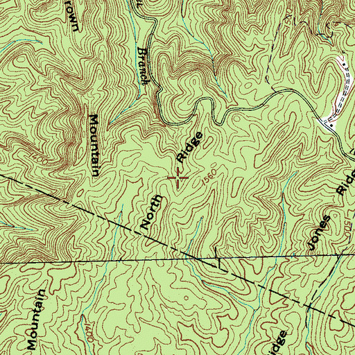 Topographic Map of North Ridge, TN