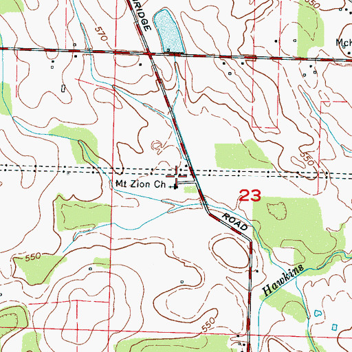 Topographic Map of Hawkins School (historical), AL