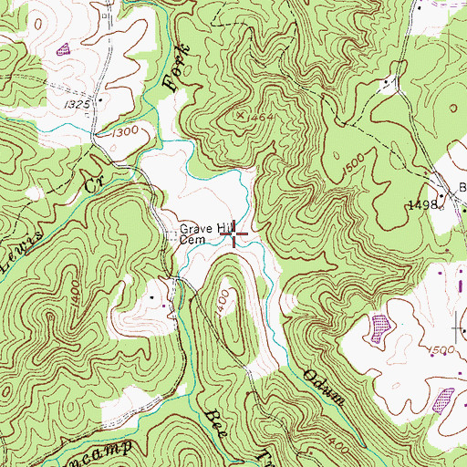 Topographic Map of Odum Branch, TN