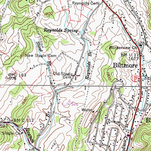 Topographic Map of Old Slagle Cemetery, TN