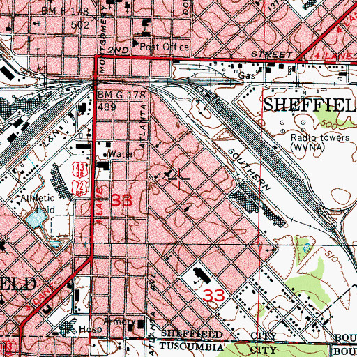 Topographic Map of Healing Fountain Church of God, AL