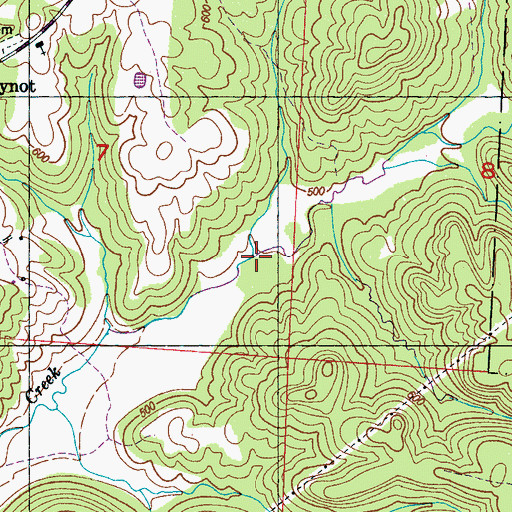Topographic Map of Henderson Branch, AL