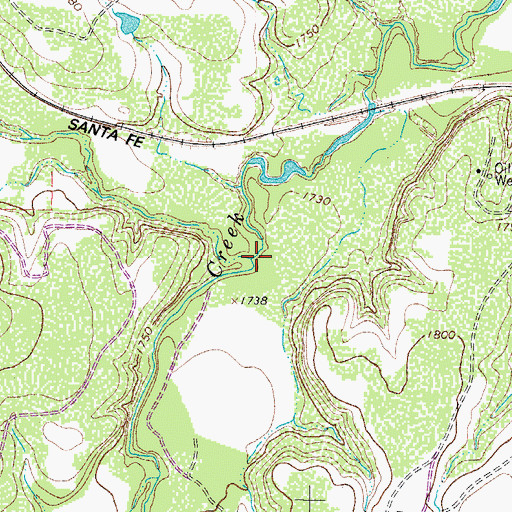 Topographic Map of Bachelor Prong, TX