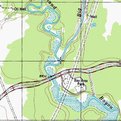 Topographic Map of Big Island Slough, TX