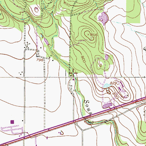 Topographic Map of Big Sous Creek, TX