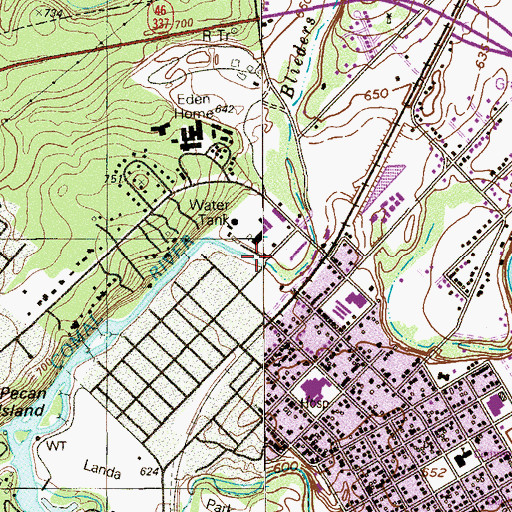 Topographic Map of Blieders Creek, TX