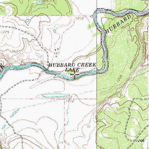 Topographic Map of Hubbard Creek Lake, TX
