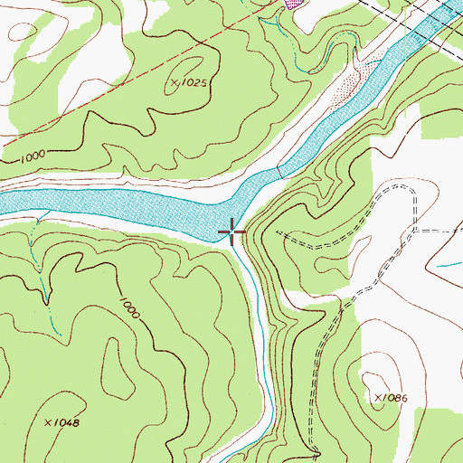 Topographic Map of Miller Creek, TX