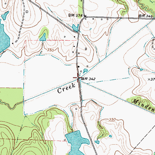 Topographic Map of Minden Creek, TX