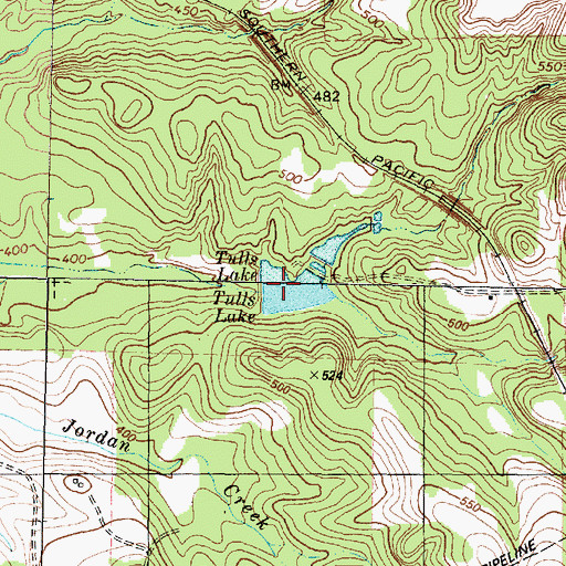 Topographic Map of Tulls Lake, TX