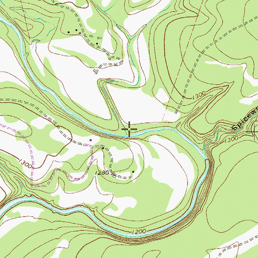 Topographic Map of Werner Creek, TX