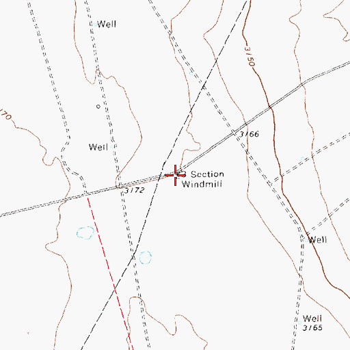 Topographic Map of Three Section Windmill, TX