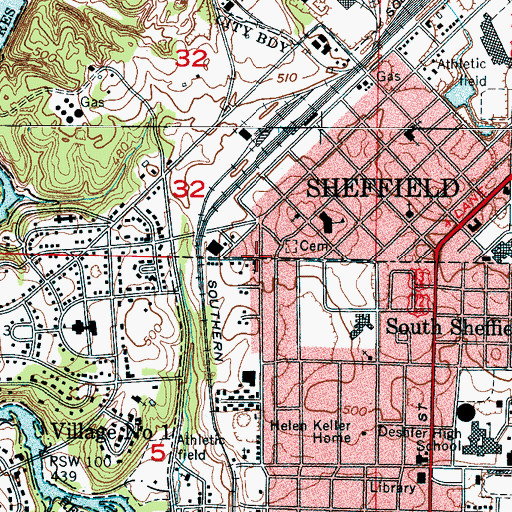Topographic Map of Hook Street Baptist Church, AL