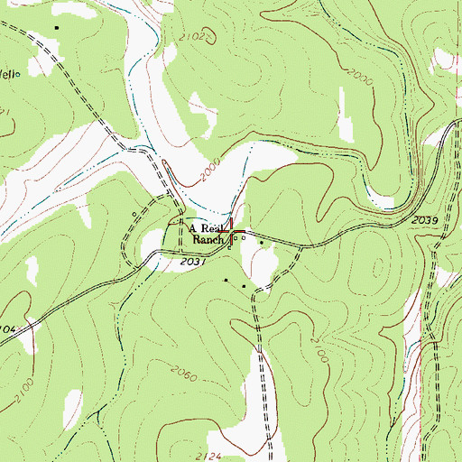 Topographic Map of A Real Ranch, TX