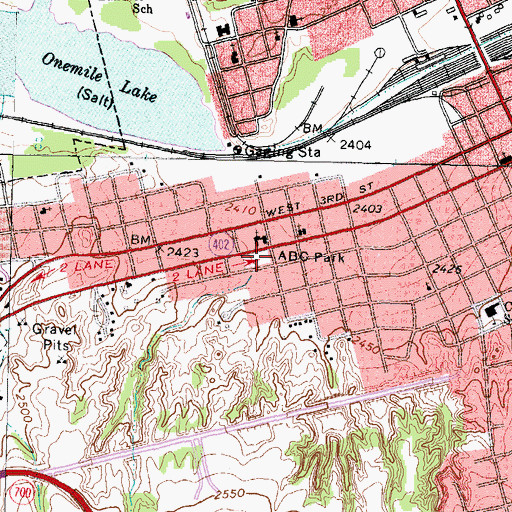 Topographic Map of ABC Park, TX