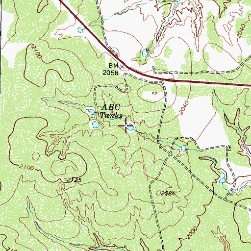 Topographic Map of ABC Tanks, TX