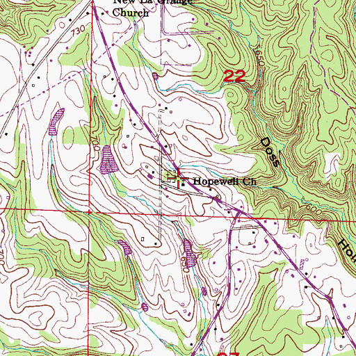 Topographic Map of Hopewell School (historical), AL