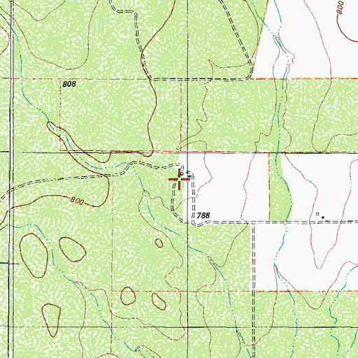 Topographic Map of AE Dahl, TX