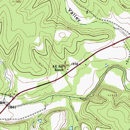 Topographic Map of AK Bar Ranch, TX