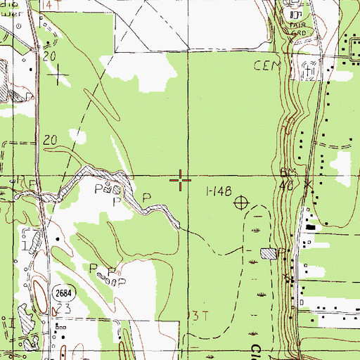 Topographic Map of Abbott Creek, TX