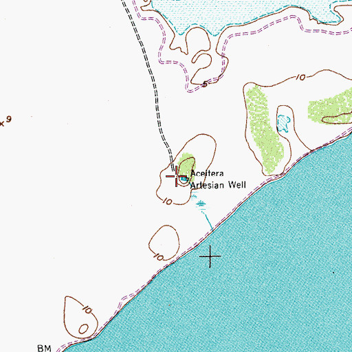 Topographic Map of Aceitera Artesian Well, TX