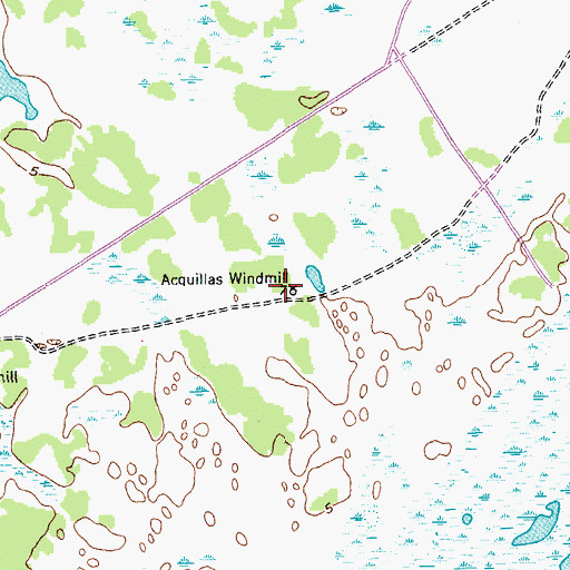 Topographic Map of Acquillas Windmill, TX