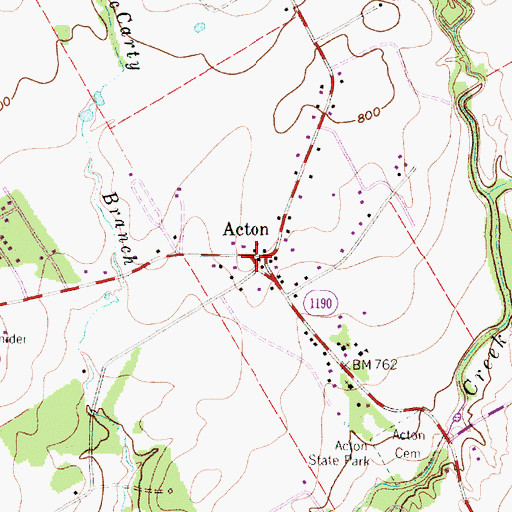 Topographic Map of Acton, TX