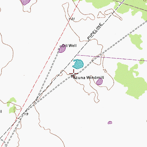 Topographic Map of Acuna Windmill, TX