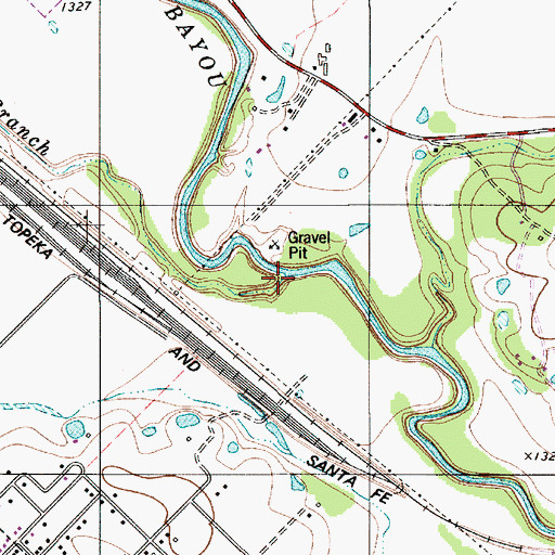 Topographic Map of Adams Branch, TX